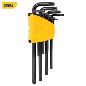 Conjunto de llave hex Torx de 9 piezas de largo con meta negra